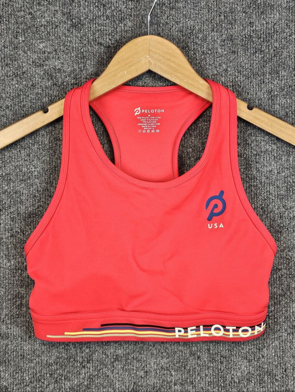 Peloton Red Team USA Olympic Line Sports Bra Size - Medium